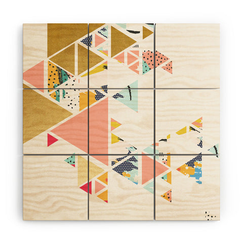 83 Oranges Geometric Abstraction Wood Wall Mural