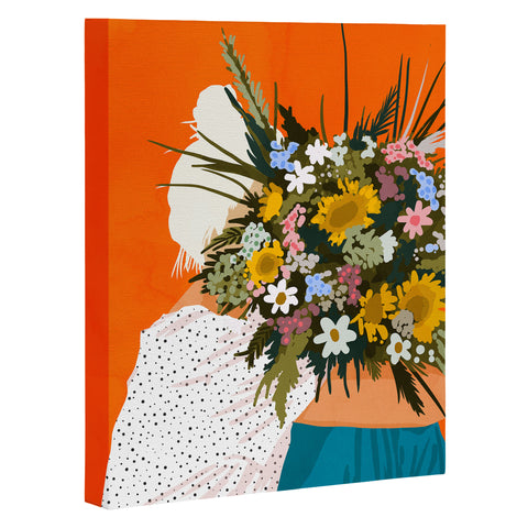 83 Oranges Happiness Is To Hold Flowers Art Canvas