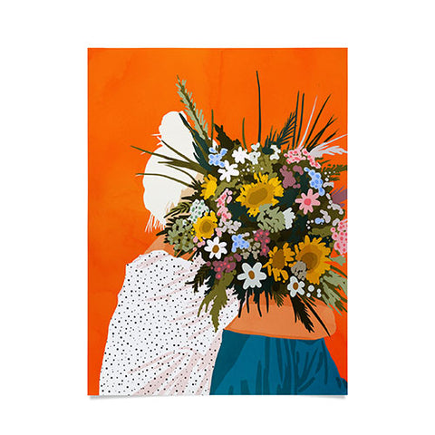 83 Oranges Happiness Is To Hold Flowers Poster