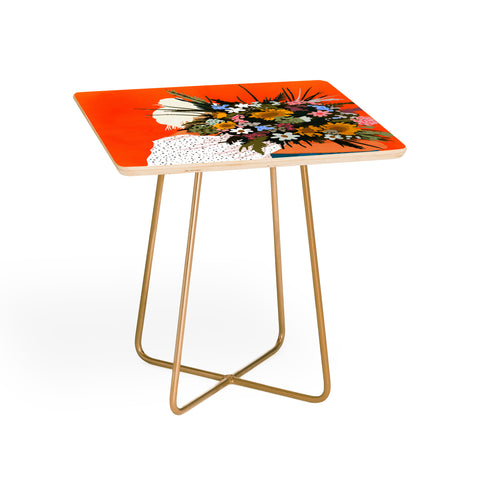 83 Oranges Happiness Is To Hold Flowers Side Table