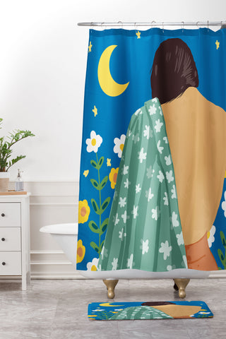 83 Oranges I Have Loved The Moon Shower Curtain And Mat