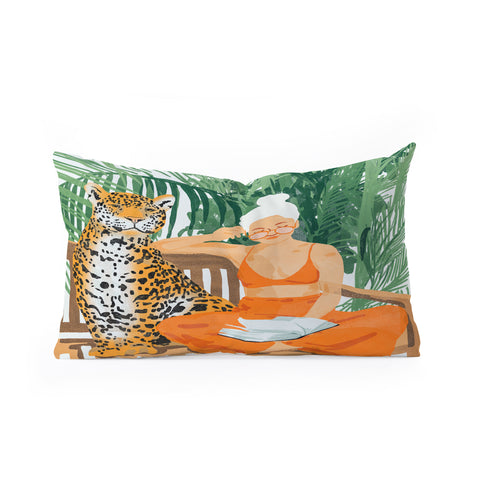83 Oranges Jungle Vacay Oblong Throw Pillow