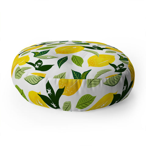 83 Oranges Lemona Floor Pillow Round