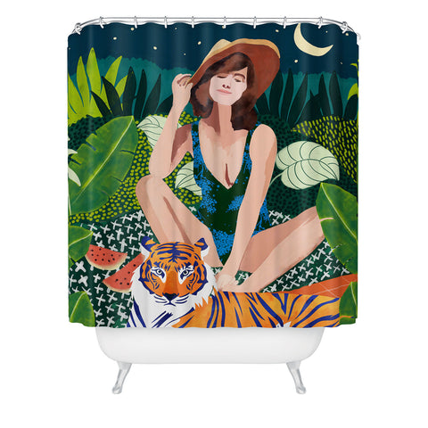 83 Oranges Living In The Jungle Shower Curtain