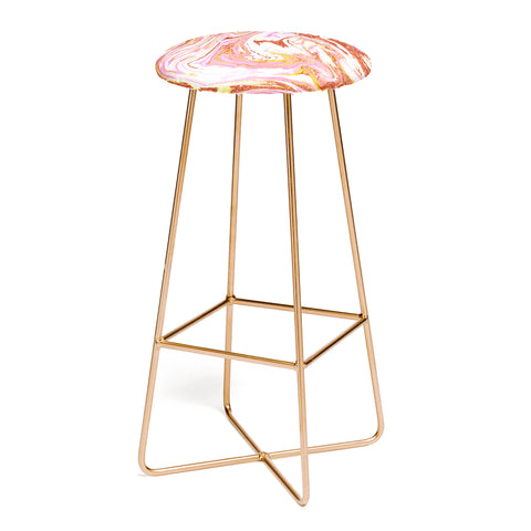 83 Oranges Marble and Rose Gold Dust Bar Stool