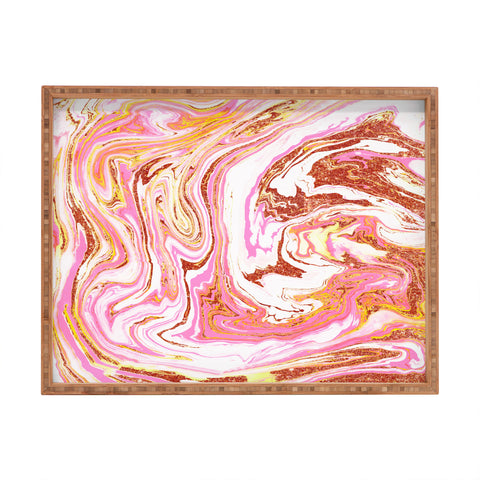 83 Oranges Marble and Rose Gold Dust Rectangular Tray