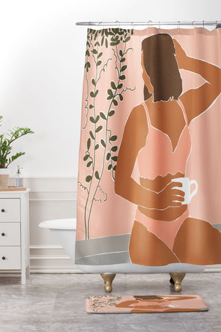 83 Oranges Morning Coffee Shower Curtain And Mat