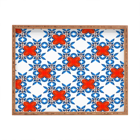 83 Oranges Moroccan Floral Tiles Rectangular Tray