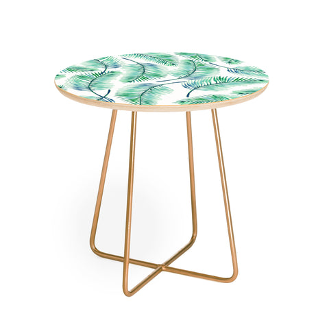 83 Oranges Palms Watercolor Round Side Table