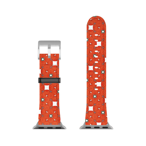 83 Oranges Red Poppies Pattern Apple Watch Band