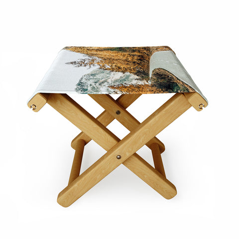 83 Oranges Snow And Gold Pine Folding Stool