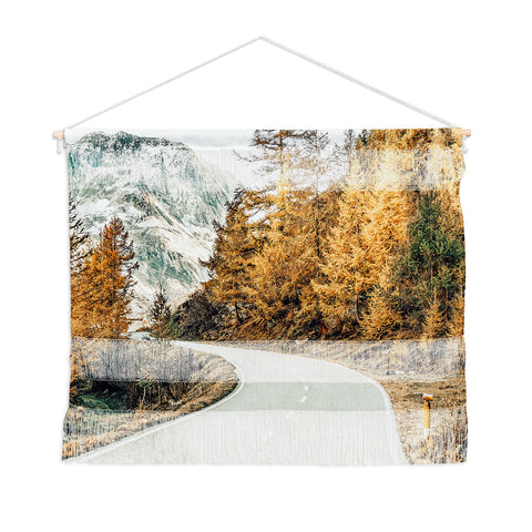 83 Oranges Snow and Golden Pine Wall Hanging Landscape