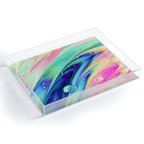 83 Oranges Space abstract Acrylic Tray