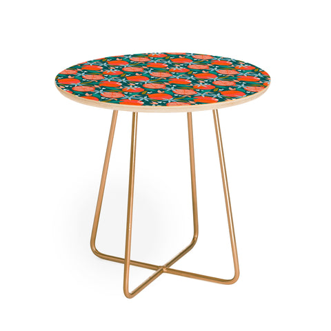 83 Oranges Summer Pomegranate Round Side Table