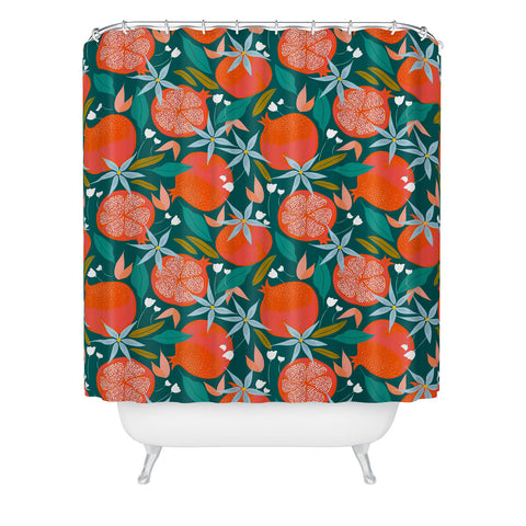 83 Oranges Summer Pomegranate Shower Curtain