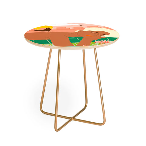83 Oranges Sunkissed Skin Round Side Table