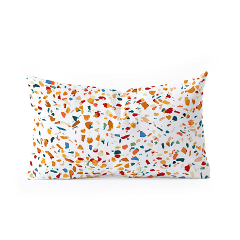 83 Oranges Tan Terrazzo pattern painting Oblong Throw Pillow