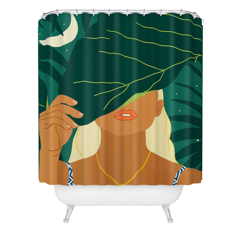 83 Oranges The Moon and Never Back Shower Curtain