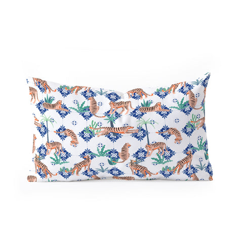 83 Oranges Tigers in Morocco Oblong Throw Pillow