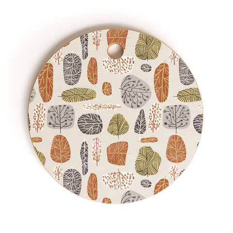 83 Oranges Tree Stamps Cutting Board Round