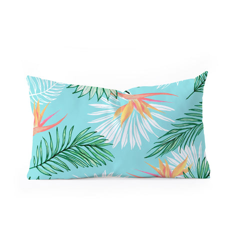 83 Oranges Tropic Palm Oblong Throw Pillow