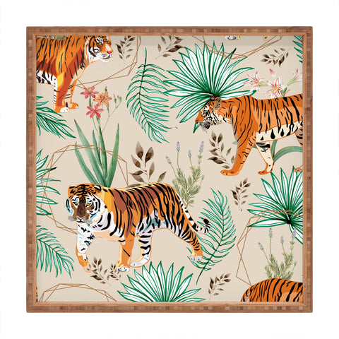 83 Oranges Tropical and Tigers Square Tray