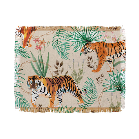 83 Oranges Tropical and Tigers Throw Blanket