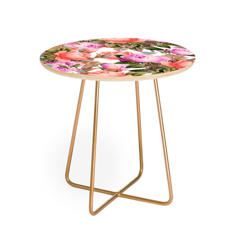 83 Oranges Tropical Flora Round Side Table