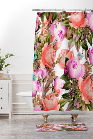 83 Oranges Tropical Flora Shower Curtain And Mat