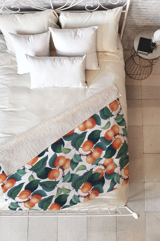 83 Oranges Tropical Fruit Pattern Fleece Throw Blanket