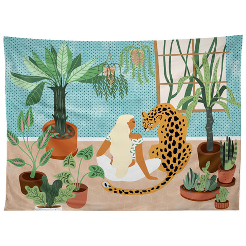 83 Oranges Urban Jungle illustration bota Tapestry
