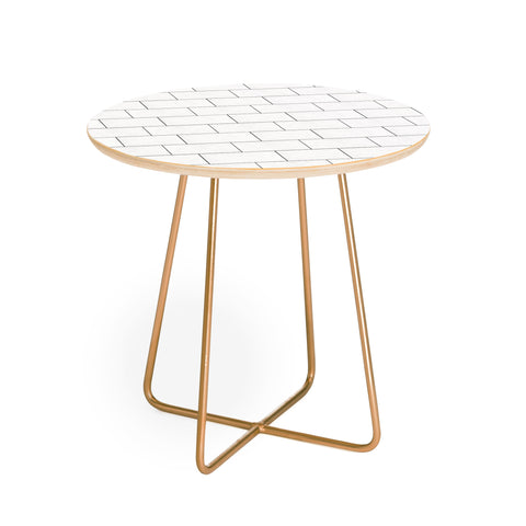 83 Oranges White Brick Imperfection Round Side Table