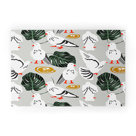 83 Oranges White Pigeons Welcome Mat