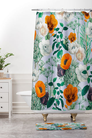 83 Oranges Wildflower Forest Shower Curtain And Mat