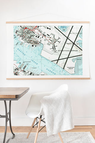 Adam Shaw Boston Logan Airport Map Art Print And Hanger