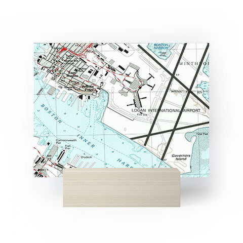 Adam Shaw Boston Logan Airport Map Mini Art Print