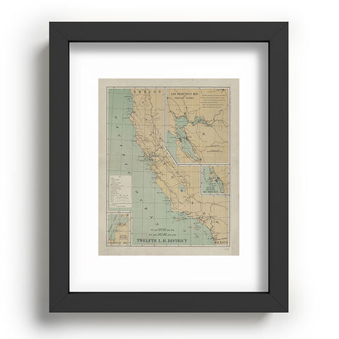 Adam Shaw California Lighthouse Map Recessed Framing Rectangle
