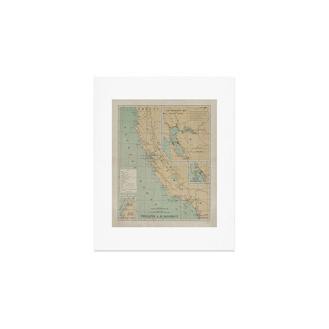 Adam Shaw California Lighthouse Map Art Print