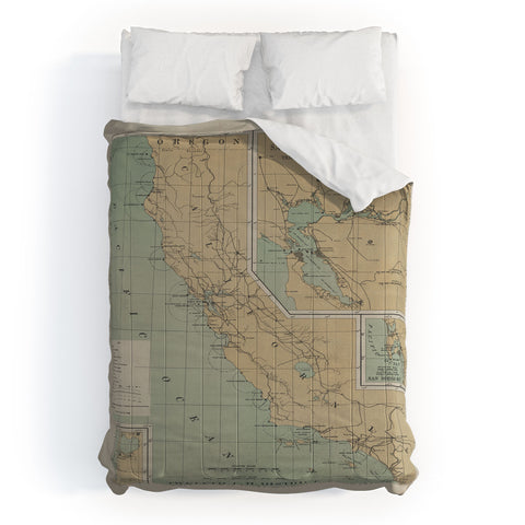 Adam Shaw California Lighthouse Map Comforter