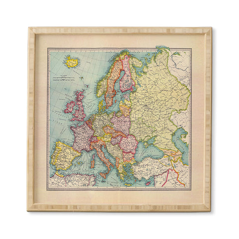 Adam Shaw Europe Map 1922 Framed Wall Art