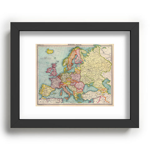 Adam Shaw Europe Map 1922 Recessed Framing Rectangle