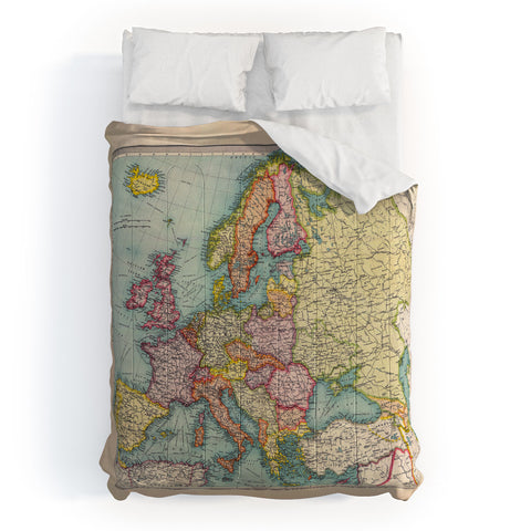 Adam Shaw Europe Map 1922 Comforter