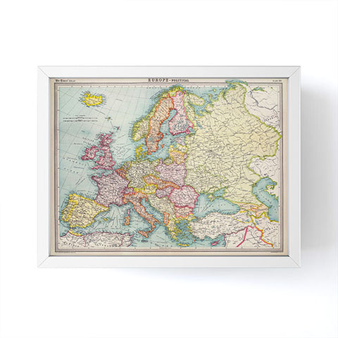 Adam Shaw Europe Map 1922 Framed Mini Art Print