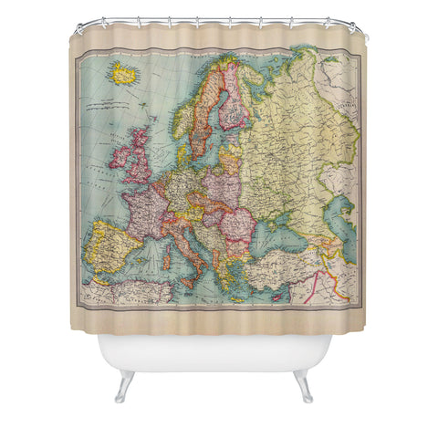 Adam Shaw Europe Map 1922 Shower Curtain