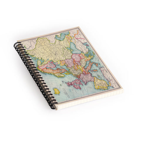 Adam Shaw Europe Map 1922 Spiral Notebook