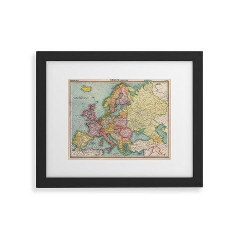 Adam Shaw Europe Map 1922 Framed Art Print