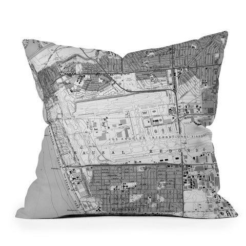 Adam Shaw LAX Airport Map Throw Pillow