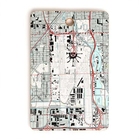 Adam Shaw Miami MIA Airport Map Cutting Board Rectangle
