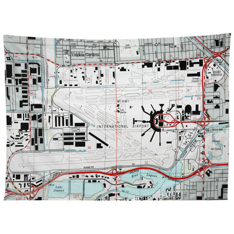 Adam Shaw Miami MIA Airport Map Tapestry