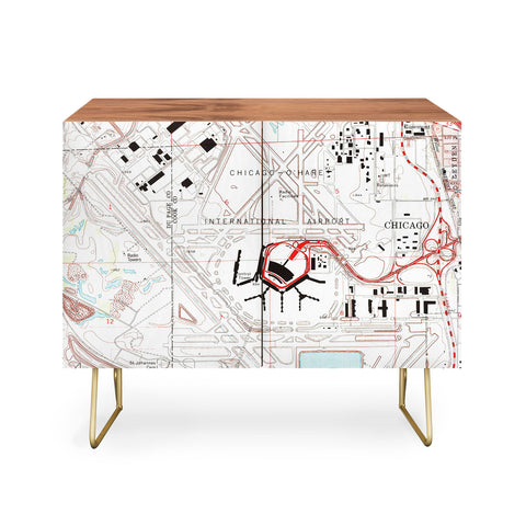 Adam Shaw ORD Chicago OHare Airport Map Credenza